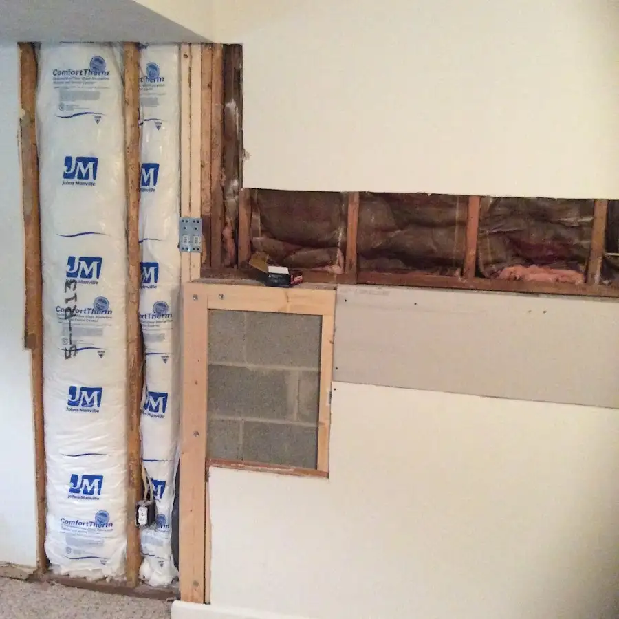 Wall insulation replacement during Contents Cleaning & Restoration in Leicester